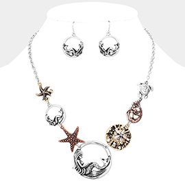 Mermaid Starfish Turtle Sea Life Metal Necklace